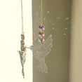 thumbnail image 2 of Homellea Hummingbird Crystal Suncatcher, 15.9 Inch Silver Metal Window Hanging Ornament with Crystal Prism Pendant for Rainbow Maker, Garden, Patio, Bedroom, Living Room and Home Decor, 2 of 6