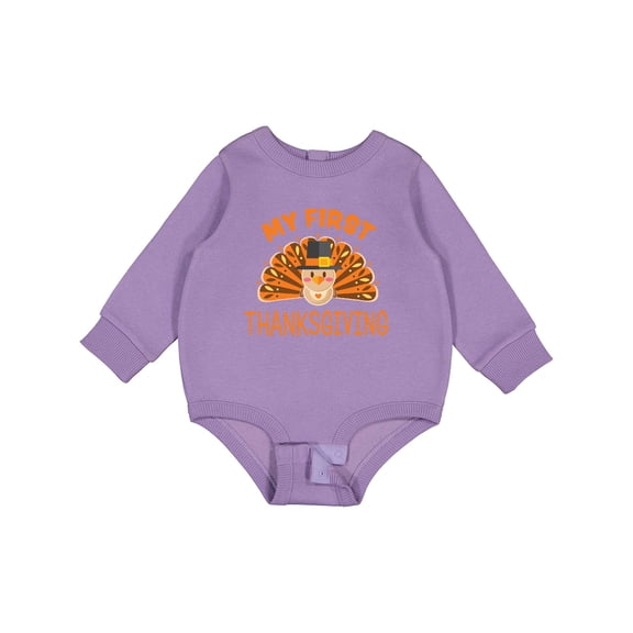 Inktastic Cute Turkey My 1st Thanksgiving Baby Fleece Bodysuit