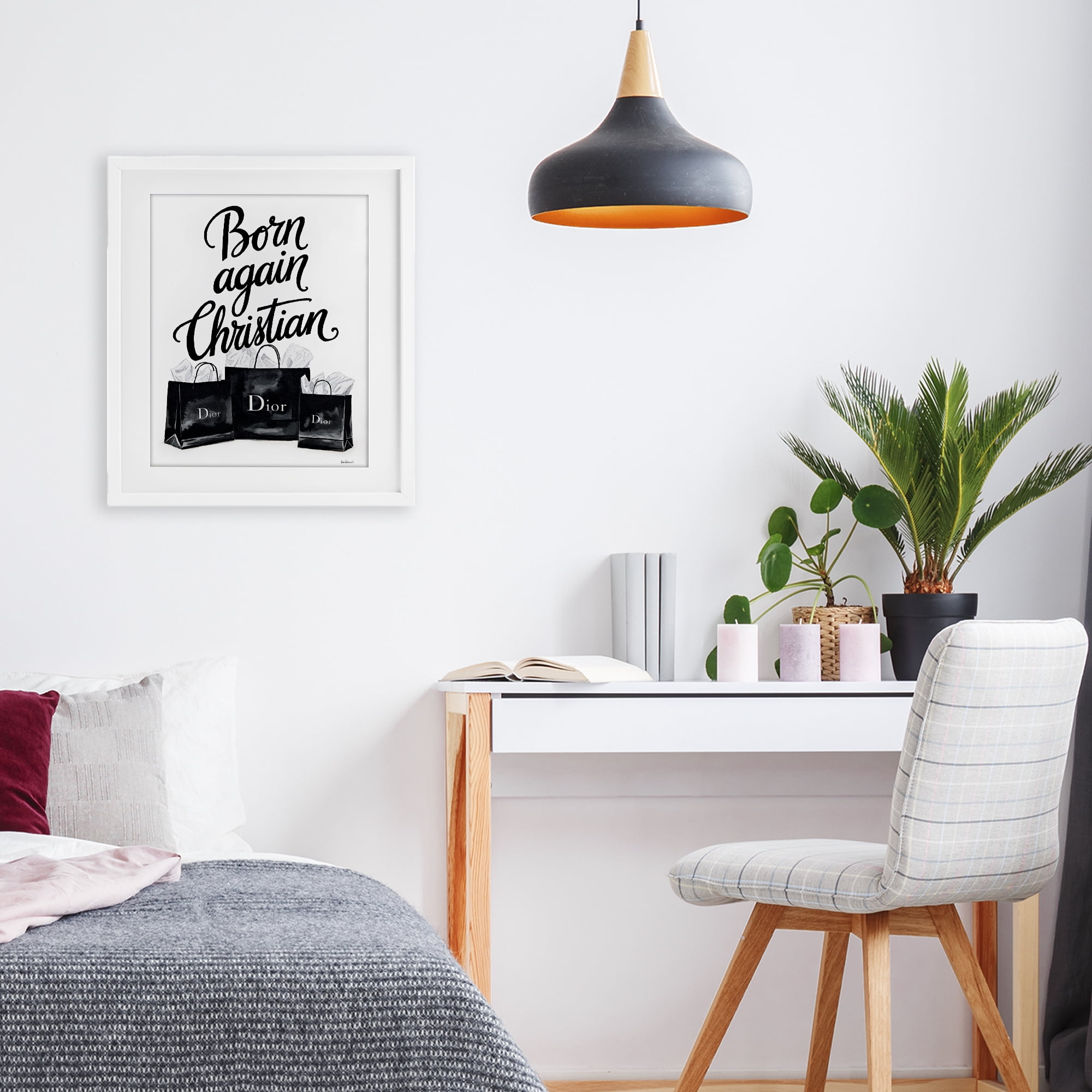 Shopping Born Again Christian White Framed Print Under Glass, design by Amanda Greenwood