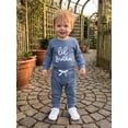 thumbnail image 5 of Cenuakty Fall Outfit Long Sleeve Letter Embroidery Romper Drawstring Pants, 5 of 9