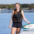 thumbnail image 2 of O'Brien Women's Traditional Neoprene USCGA Life Jacket with Zipper, Large, Black/Coral, 2 of 5