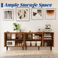 thumbnail image 5 of Modern TV Stand, 78.7" Storage Cabinet with 5 DIY Doors and Adjustable Shelf, Sideboard Coffee Bar Cabinet with Solid Wood Feet for Kitchen,Dining Room,Living,Brown, 5 of 7