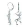 Christmas Rudolph Reindeer Lever back Dangle Earrings Sterling Silver