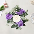 thumbnail image 3 of Generic Candle Ring Wreath Pillar Candle Holder Decorative Artificial Flower Greenery Wreath for Centerpieces Festival Table Party, 3 of 6