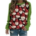 thumbnail image 1 of Birdeem Blouse de Noël Imprimée à Manches Longues pour Femmes Col Rond Tunique Décontractée, 1 of 1