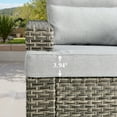 thumbnail image 6 of Ovios 10-Piece Outdoor Patio Furniture Set All-Weather Wicker Conversation Set with 54" Propane Fire Pit Table & Ottomans, Gray, 6 of 9