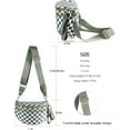 thumbnail image 3 of Spacious Checkered Nylon Crossbody Bag Bum Bag Checkered Handbags Wallets for Women, 3 of 11