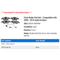 thumbnail image 2 of Front Brake Pad Set - Compatible with 2009 - 2016 Audi A4 Base 2010 2011 2012 2013 2014 2015, 2 of 2
