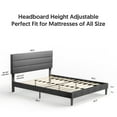 thumbnail image 2 of Queen Size Bed Frame Modern Horizontal Panel Upholstered Low Profile Platform with Tufted Headboard/No Box Spring Needed/No Bed Skirt Needed/Linen Fabric Upholstery, Grey, 2 of 8