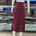 thumbnail image 4 of Gamivast Womens Midi Skirts High Waisted Elastic Waist Elegant Mermaid Bodycon Skirt Laser Cut Hollow Out Floral Skirt Hem Slim Fit Evening Party Cocktail, 4 of 7