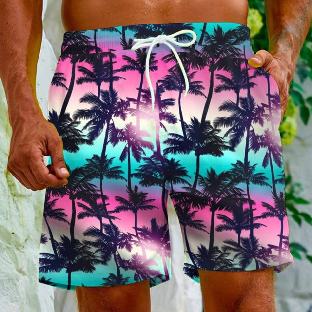 Puntoco Pantalones Cortos De Playa Para Hombre, Pantalones Cortos Estampados Con Bolsillo Con Cordón, Azul Claro Xxxxxl,Pantalones Cortos Hombre