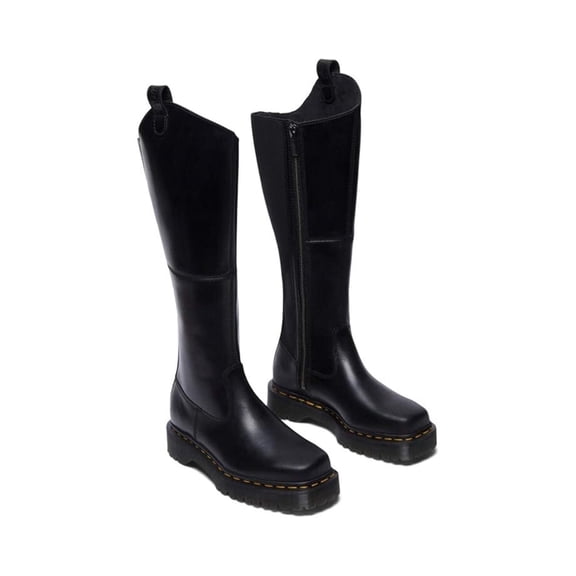 Dr. Martens Amaayah Hi LZC3595 Boots Women's US 5 Black Leather Side Zip ZOGG3