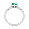 thumbnail image 3 of SuperJeweler 1 Carat Heart Shape Created Emerald and Diamond Claddagh Ring In Sterling Silver For Women, 3 of 6
