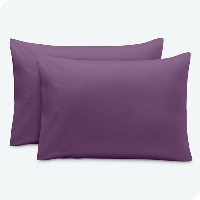 Bare Home Pillowcase Set - Envelope Closure - Premium 1800 Collection - Double Brushed - Ultra Soft - Standard Size, Plum, 2 Count