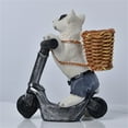 thumbnail image 5 of Michellecmm Home Resin Statue Dog Cat Riding Scooters Shape with Baskets Fashion Cute House Figurines, 5 of 9