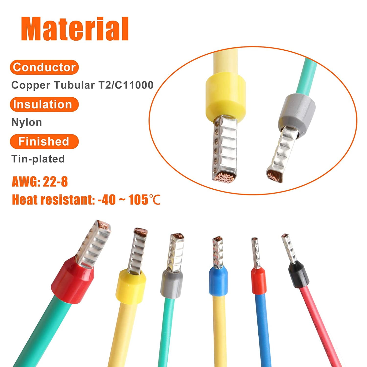 Buy AIRIC 970pcs Wire Ferrule Connectors Kit 228 Gauge Premium Copper