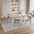 thumbnail image 2 of Juego de 2 Sillas de Modernos, Respaldo Curvado de Piel Sintética, Asiento Acolchado Grueso, Base de Madera para Comedor, Oficina, Escritorio, Recámara y Sala, 2 of 6