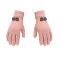 thumbnail image 1 of sweethay 1 par de guantes para mujer, de terciopelo, para invierno, para clima frío, con pantalla táctil, para exteriores, para ciclismo, calentador de guantes y mitones Tipo 1 rosa sweethay AP013178-03, 1 of 6