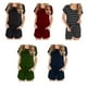 thumbnail image 2 of Mono a rayas de color sólido para mujer, mono de manga corta con cordón y pantalones cortos Speravity FS11767-06, 2 of 7