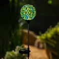 thumbnail image 2 of Evergreen Garden 22" H Mosaic Globes Solar Garden Stakes, Green & Blue, 2 of 4