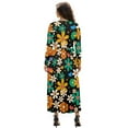 thumbnail image 2 of FKELYI Hippie Flower Print Women's Fall Long Sleeve Dress Casual Maxi Dress with Pocket Flowy Tiered Waist Long Dresses for SSpring Winter, XL, 2 of 6