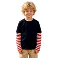 thumbnail image 4 of Fozruso Boys Striped Long Sleeve T-Shirts Casual Round Neck Pullover Tee Shirt Tops Fall Outfits, 4 of 7