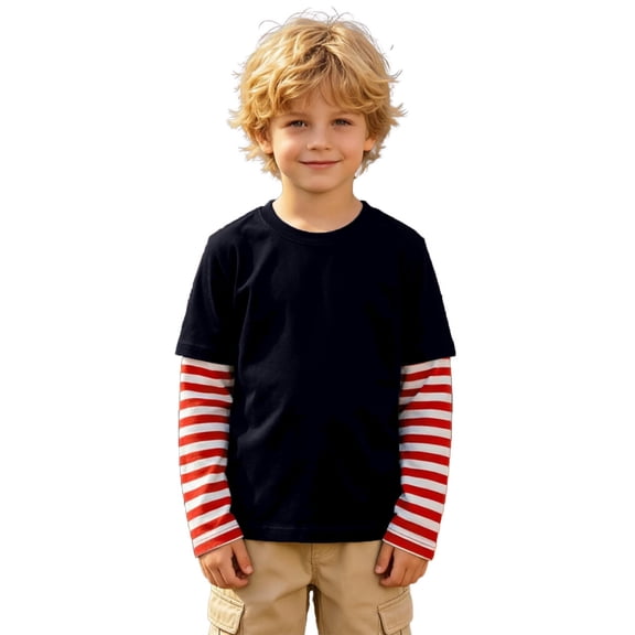 Bainana Boy'S Short Sleeve Shirts Color Block Regular Fit Button Tops Big Kids Back To School Shirts