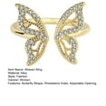 thumbnail image 6 of Mightlink Women Ring Geometric Shiny Rhinestone Inlaid Sparkling Adjustable Opening Decorative Gift Butterfly Knuckle Ring Charm Jewelry for Dating, 6 of 6