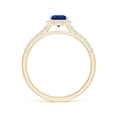 thumbnail image 2 of ANGARA Natural Pear-Shaped Sapphire Halo Engagement Ring in 14K Yellow Gold for Women (Size-7x5mm) | September Birthstone, Birthday, Anniversary, Jewelry Gift for Women | Natural Blue Sapphire Ring, 2 of 11