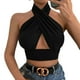 thumbnail image 1 of TxlixcChaleco de verano femenino, cuello de tirante cruzado de color sólido sin espalda, para niñas, 4 colores Txlixc  moda, 1 of 7