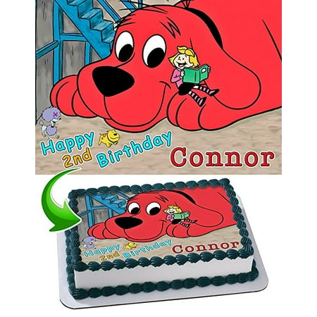 Clifford the Big Red Dog Edible Cake Image Personalized Birthday Topper Icing Sugar Paper A4 Sheet