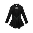 thumbnail image 5 of Aislor Women's Mock Neck Figure Skating Dress Long Sleeves Gymnastics Leotard Ballet Dance Costume, 5 of 7