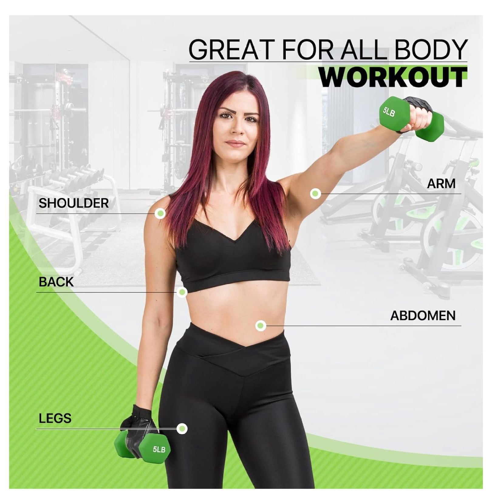 Dumbbells Hand Weights Set, Neoprene Coated Hexagon Workout Dumbbell for Women and Men, 1, 2, 3, 5, 8, 10, 12, 15lbs - Pair