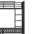 thumbnail image 5 of Full over Full size Bunk Bed Frame with Drawers and Storage Shelves, Metal Bunk Bed wirh Safety Guard Rails and Ladder for Bedroom, Apartment, Dorm, Space-Saving, Mattress Not Included, Black, 5 of 9