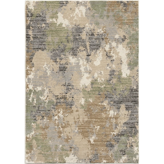 Orian Ironstone Introspective 5'3" X 7'6" Beige Abstract Area Rug