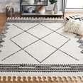 thumbnail image 2 of SAFAVIEH Moroccan Tassel Timothy Diamond Area Rug, Ivory/Black, 8' x 10', 2 of 8