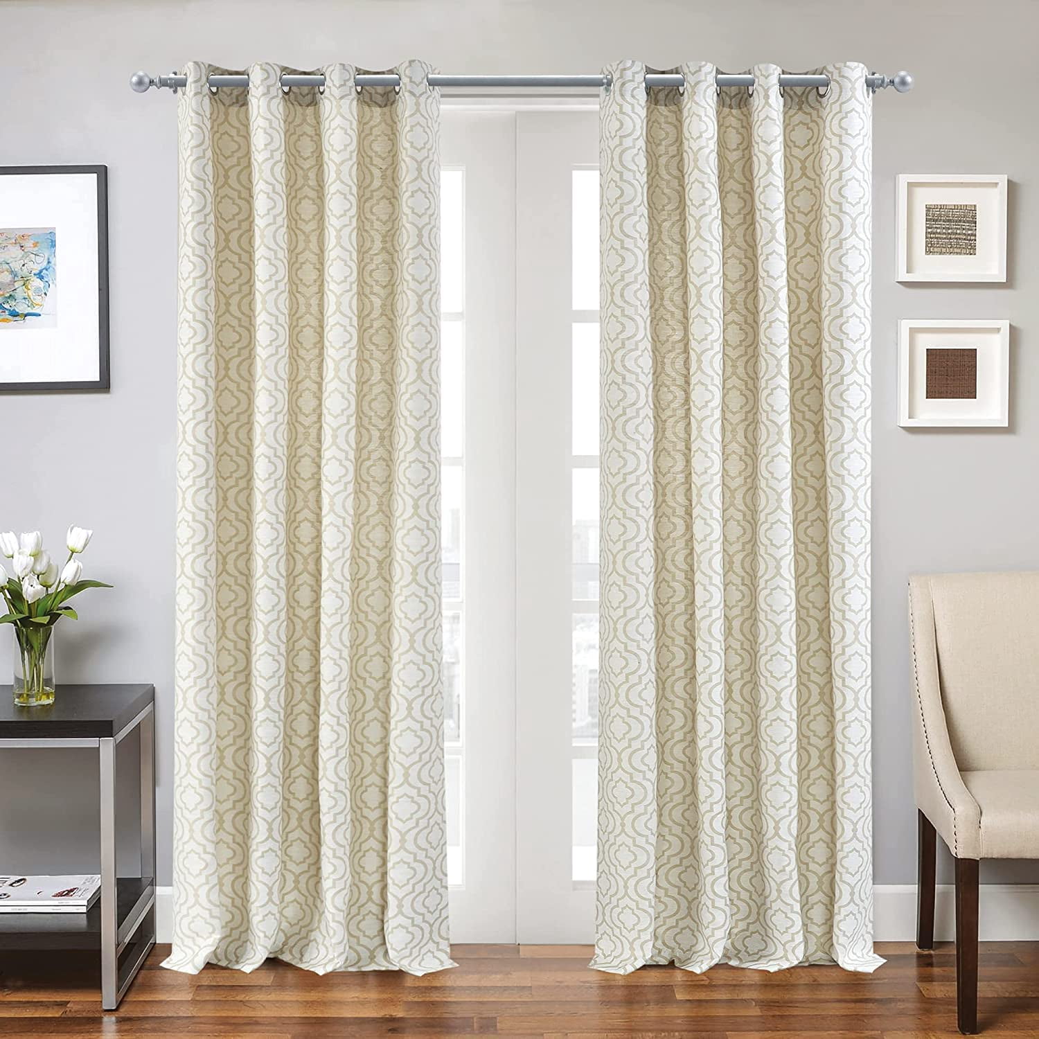 Deco Window 36 to 66 inches Adjustable Curtain Rod for Windows with Ball Cast Finials 3/4'' Dia (Charcoal)