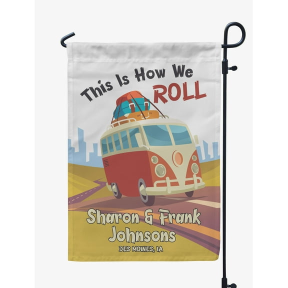 Printtoo White This Is How We Roll Caravans 12.5x18 Inches Double SidedFlagsDouble Sided CampFlagCampsiteFlagPersonalized Camping Flags