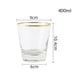 thumbnail image 2 of Vasos de vidrio martillado cónicos con borde dorado, aptos for lavavajillas, transparentes, de base pesada., 2 of 7