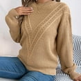 thumbnail image 7 of Itsame Women Pullover Sweaters Loose V-Neck Sweater Long Sleeve New Solid Color Casual Sweatertop Khaki Size S, 7 of 7