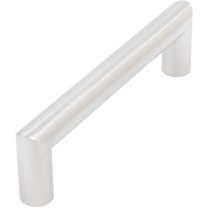 Contemporary Round Cabinet Pull, 96 Millimeters, Zinc Base Material, Satin Nickel by Stone Harbor Hardware