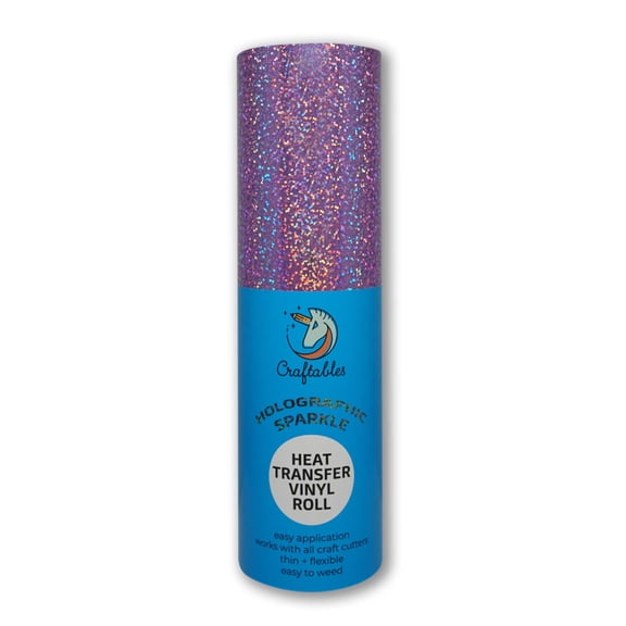 Lavender Holographic HTV Vinyl Sheets 25 ft. Roll Sparkle Laser Heat Transfer Vinyl for DIY T-Shirts or Fabrics Iron on Vinyl Easy to Cut and Weed