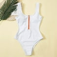 thumbnail image 3 of One Piece Swimsuit for Women One-Piece Zipper Solid Swimwear Swimsuit Bikini Swimming Beachwear, 3 of 5