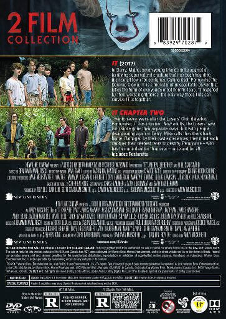SDS, 2-film Collection, IT, IT: Chapter Two DVD, Horror Rated R