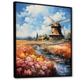 thumbnail image 2 of Designart "Orange Grey Netherlands Dutch Calm" Floral Floater Framed Canvas Wall Art, 2 of 7