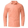 thumbnail image 5 of adviicd Work Shirts for Men Men's Dress Shirts Stretch Stain Long Sleeve Solid Formal Shirt Business Casual Button Down Shirts (Orange,XXXL), 5 of 5