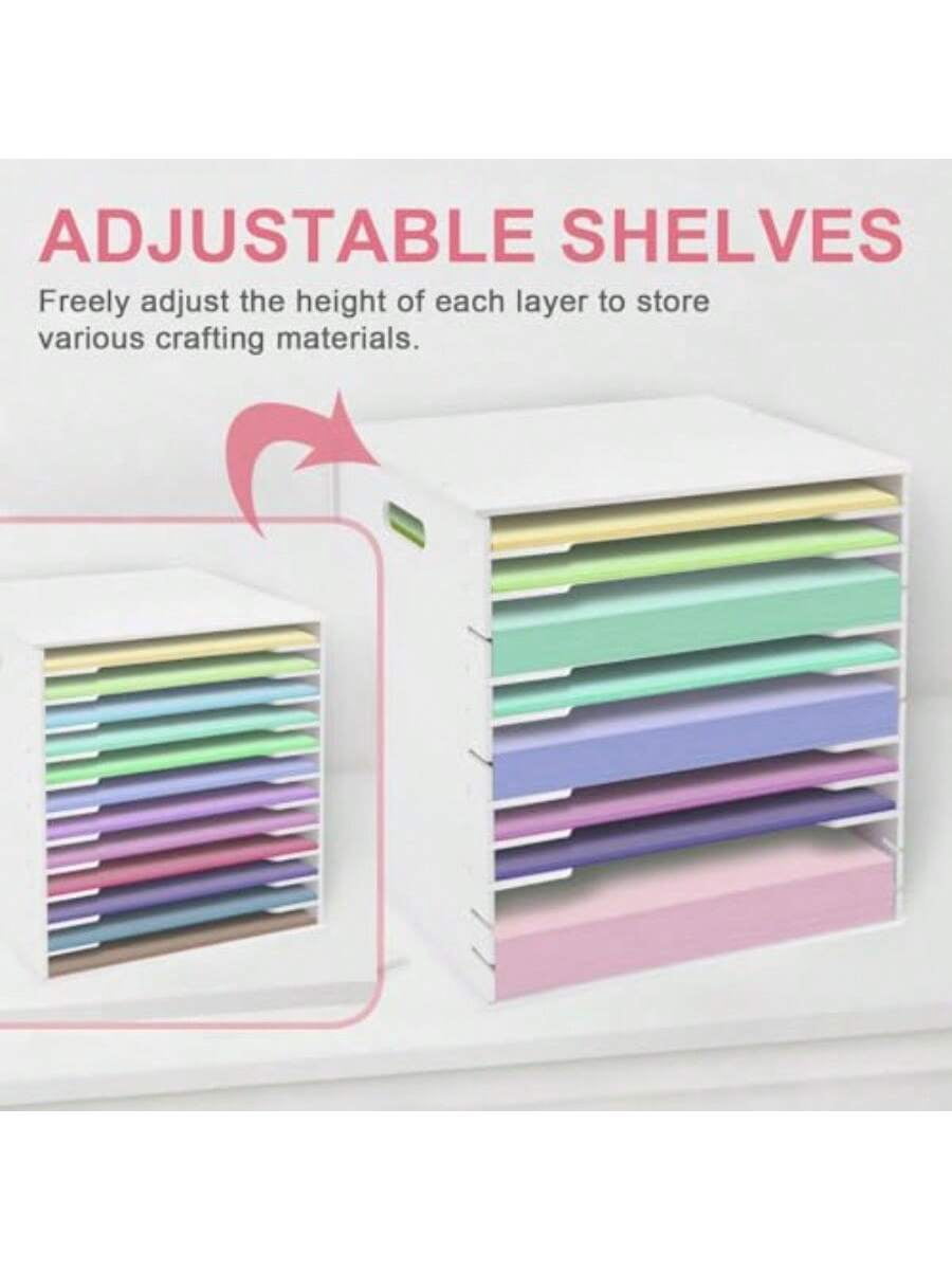 12x12 Paper Storage Organizer - 13 Tier Desk File Organizer With Adjustable Shees Letter Mail Tray 12x12 Stackable Scrapbook Paper Storage Cube For Home Office Classroom