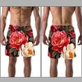 thumbnail image 3 of luoweisi Men's Beach Shorts Quick Dry Swim Trunks with Mesh Lining Peony XL, 3 of 5