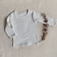 thumbnail image 4 of Laklulu Camiseta de Manga Larga para niños Camiseta de algodón con Cuello Redondo para niños Camisa de Fondo sólido （Blanco）,80cm, 4 of 5