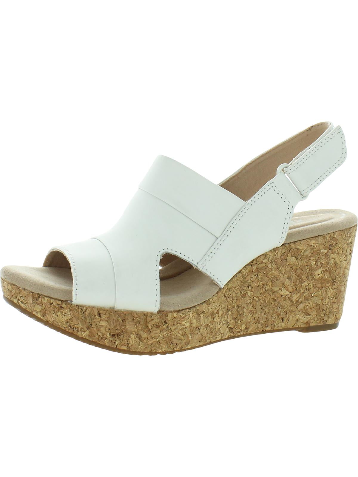 clarks white wedges